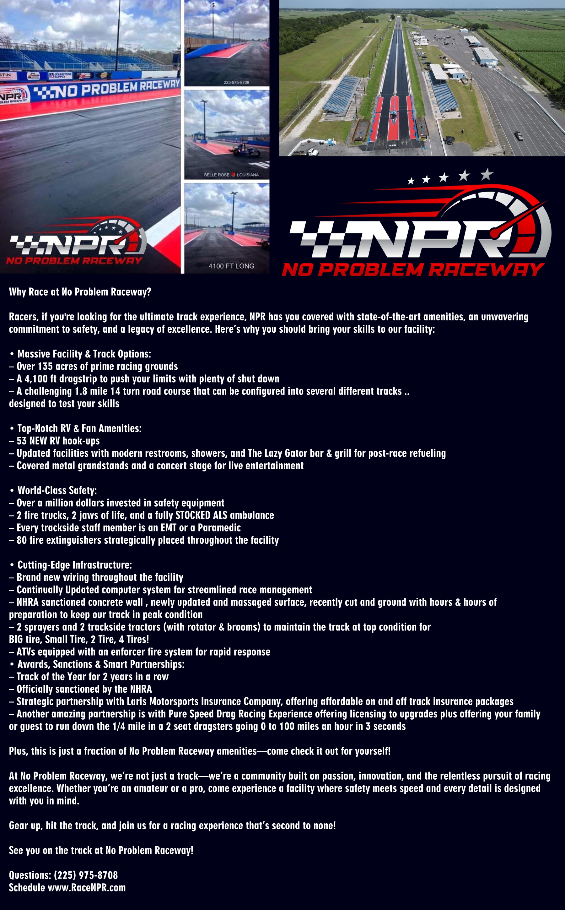 No Problem Raceway event flyer